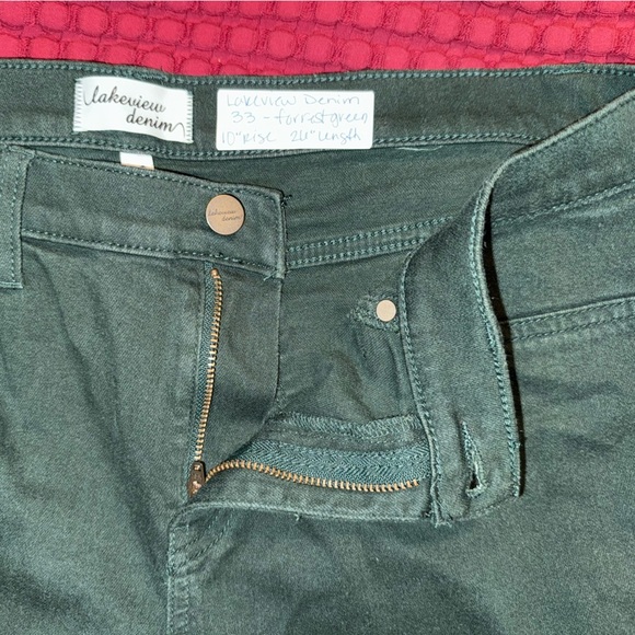 Lakeview Denim Jeans/Jeggings - Forrest Green, Size 33 - Picture 6 of 6
